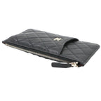 Chanel Quilted Classic Multi Pouch Caviar Leather Black Silver — view 5