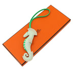 Hermes Ipo Seahorse Bag Charm Agneau Milo Vert Fizz Comic Cles — view 2