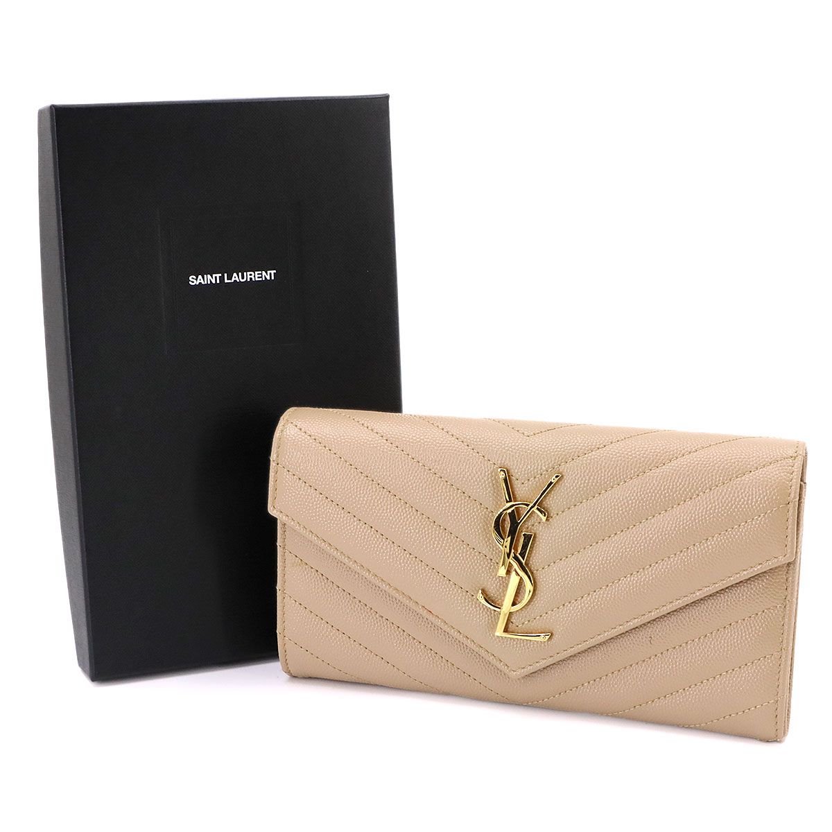 Saint Laurent Paris Monogram Large Flap Wallet Bifold Leather — view 2