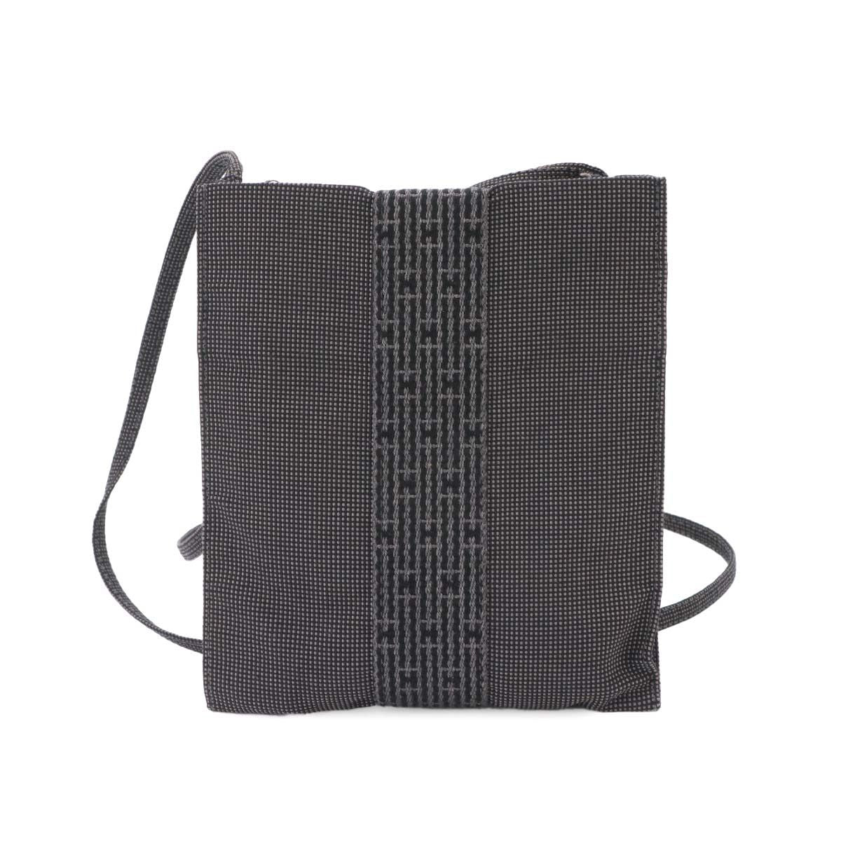 Hermes Herline Pochette Shoulder Bag Canvas Gray — view 2