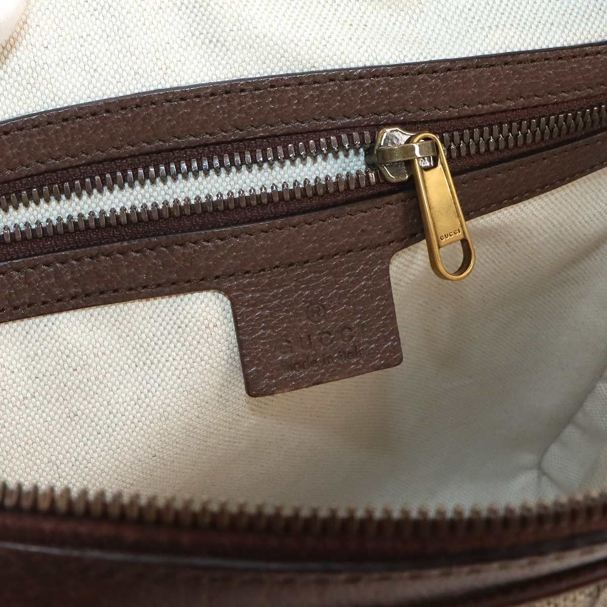 Gucci Ophidia Small Messenger Shoulder Bag GG Supreme Leather Beige Brown — view 8