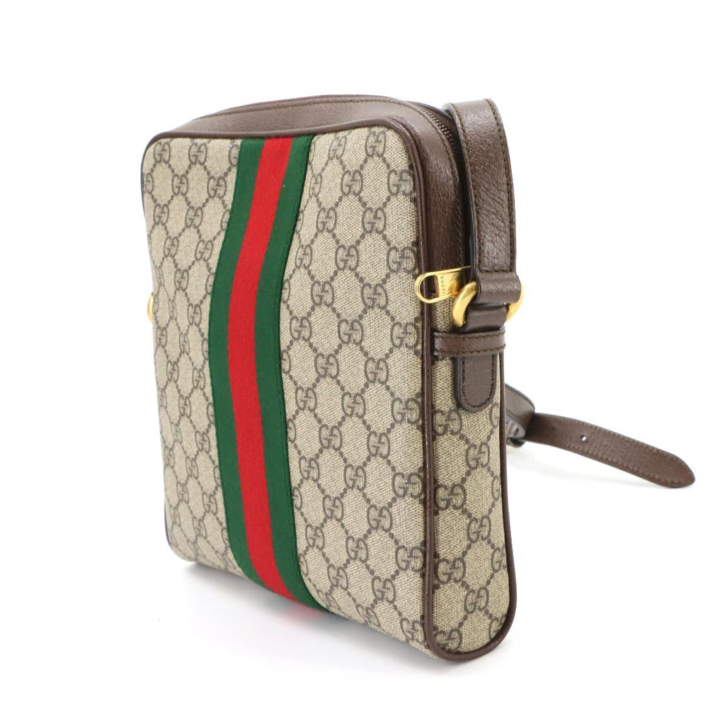 Gucci Ophidia Small Messenger Shoulder Bag GG Supreme Leather Beige Brown — view 3
