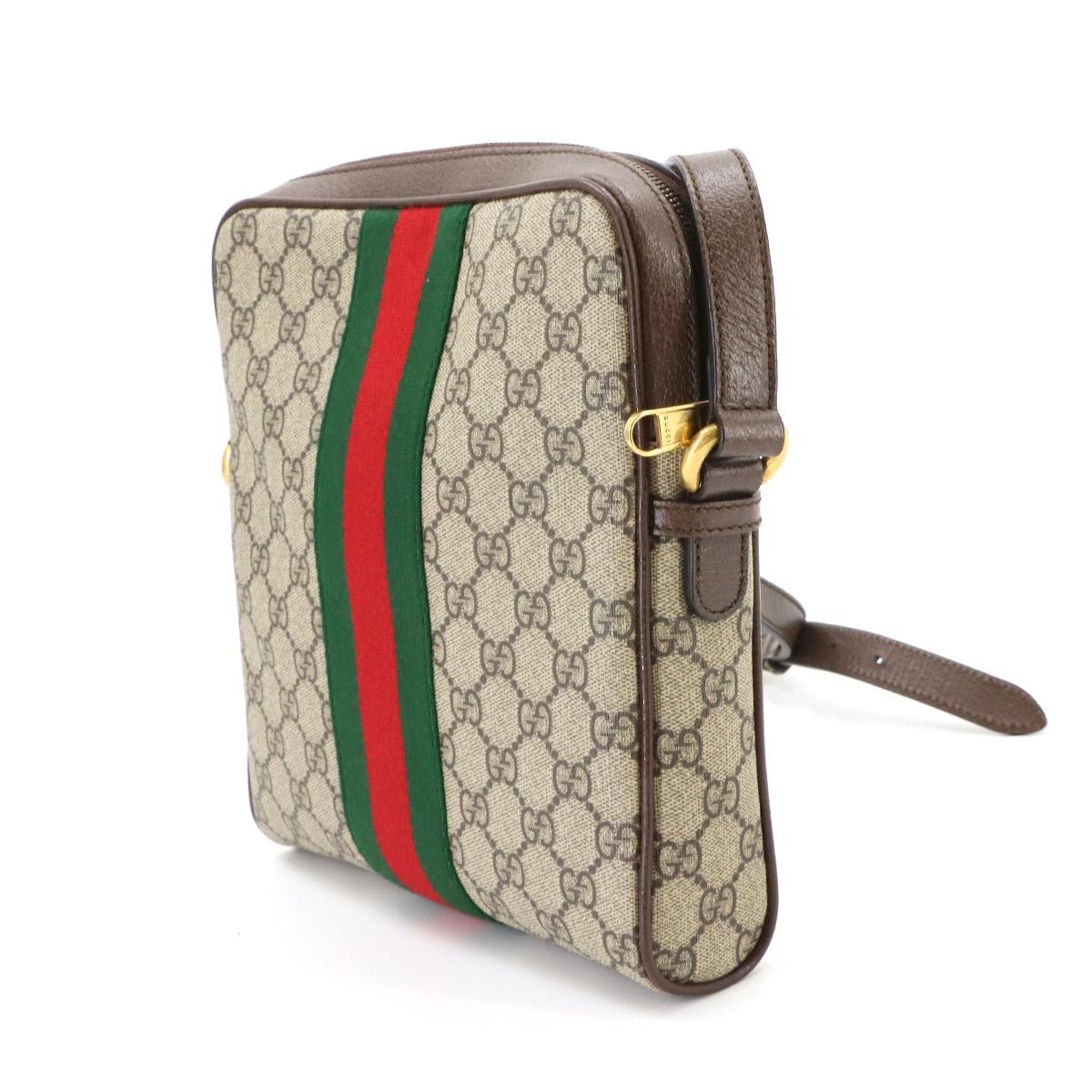Gucci Ophidia Small Messenger Shoulder Bag GG Supreme Leather Beige Brown — view 3