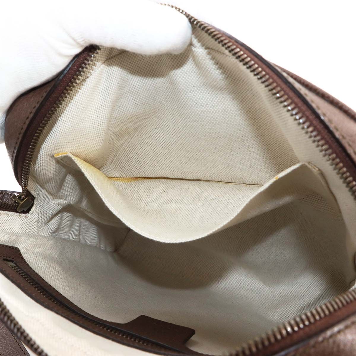 Gucci Ophidia Small Messenger Shoulder Bag GG Supreme Leather Beige Brown — view 7