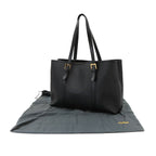 Fendi Zucchino Tote Bag Leather Black Gold — view 2