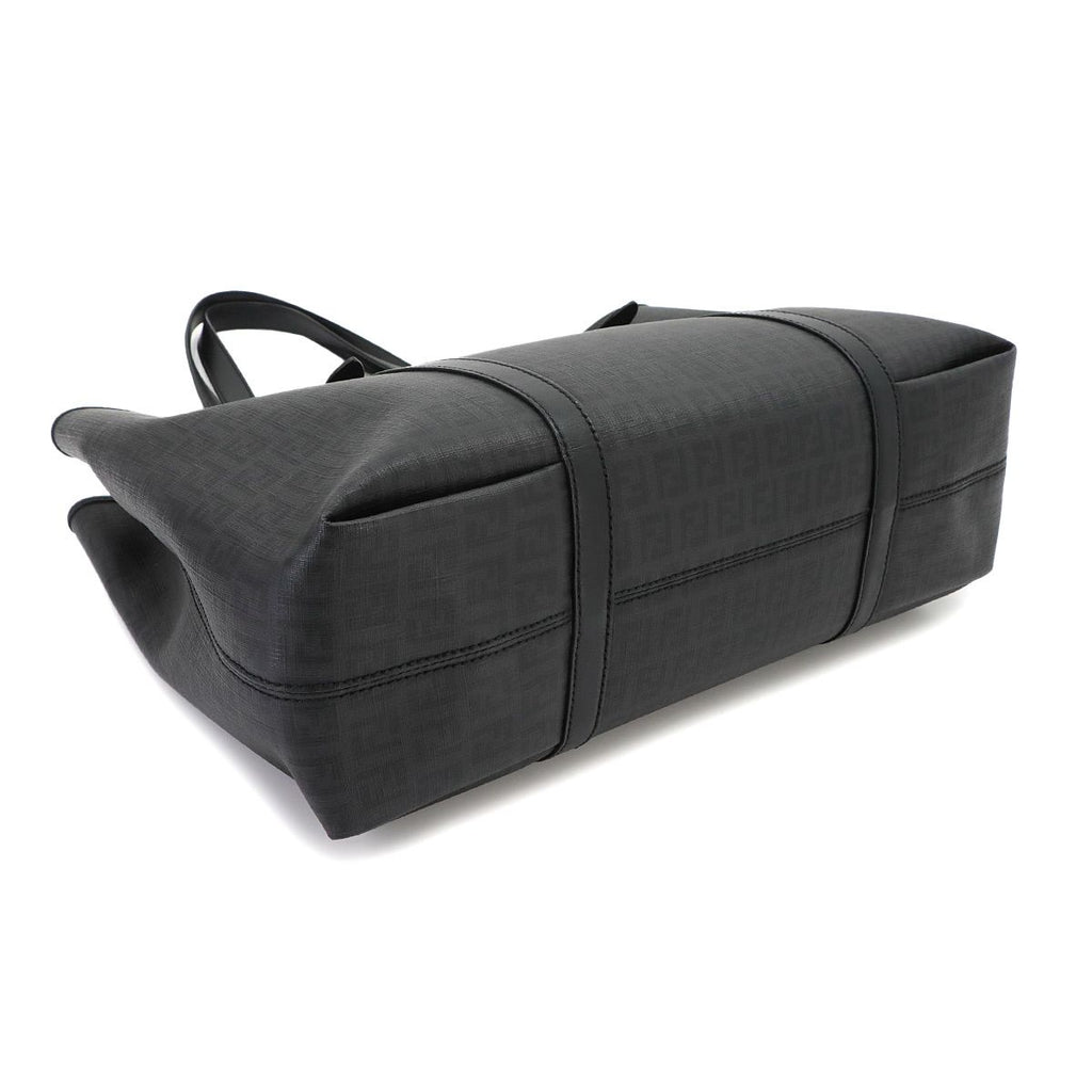 Fendi Zucchino Tote Bag Leather Black Gold — view 5