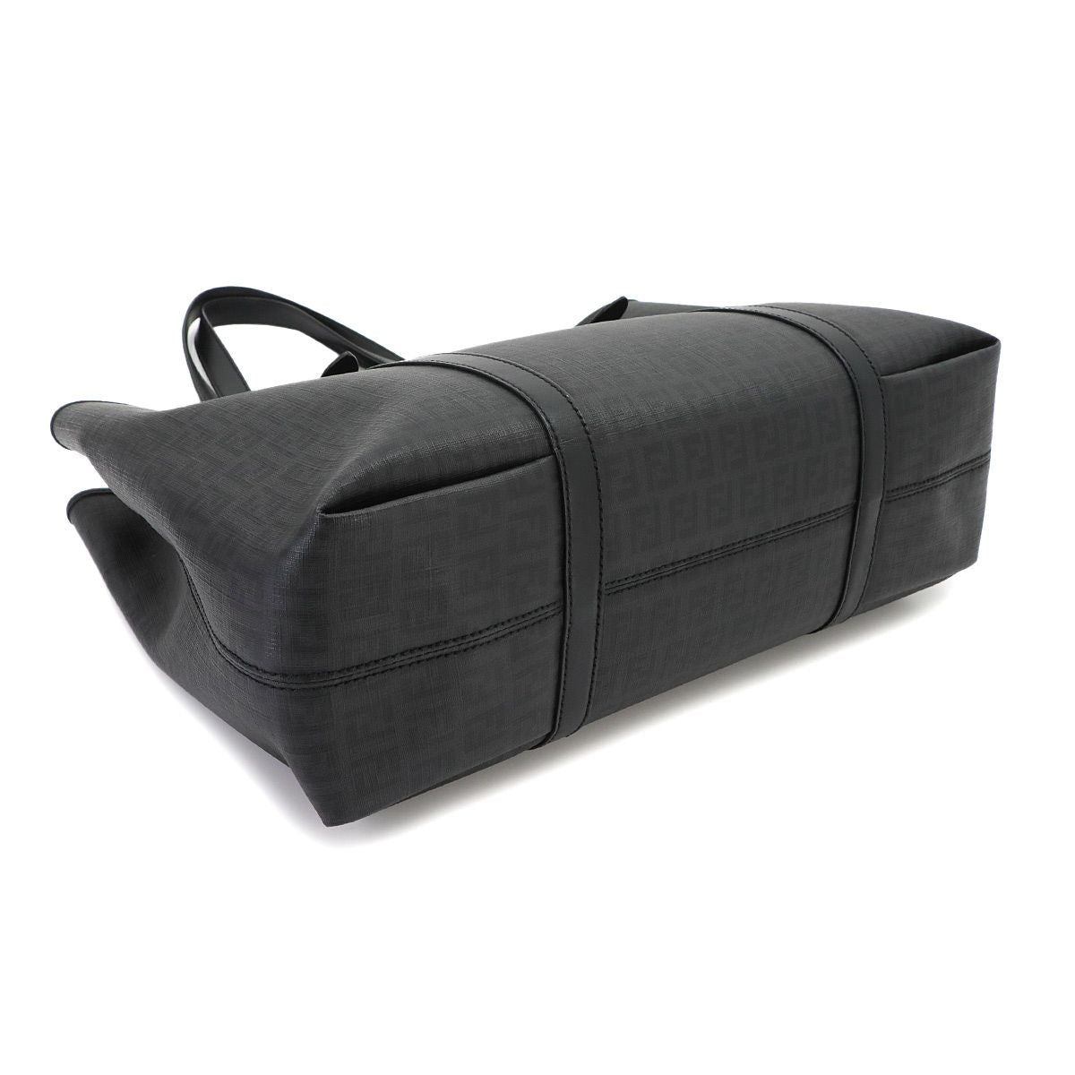 Fendi Zucchino Tote Bag Leather Black Gold — view 5