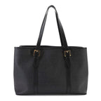 Fendi Zucchino Tote Bag Leather Black Gold — view 3