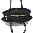 Fendi Zucchino Tote Bag Leather Black Gold — view 7