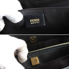 Fendi Zucchino Tote Bag Leather Black Gold — view 8