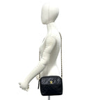 Chanel Vintage Quilted Coco Lambskin Leather Chain Shoulder Bag Black — view 2