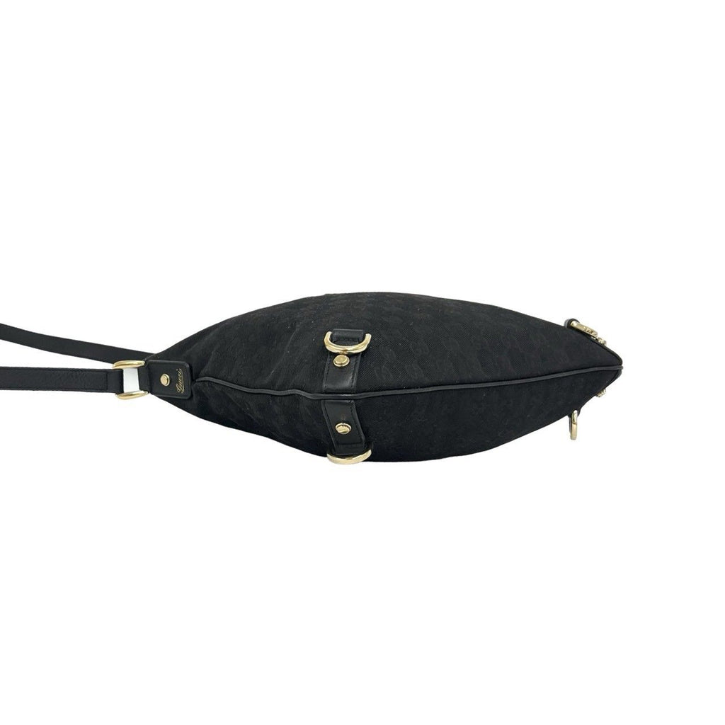 Gucci Abbey GG Canvas Leather Shoulder Bag Pochette Crossbody Cross Black — view 7
