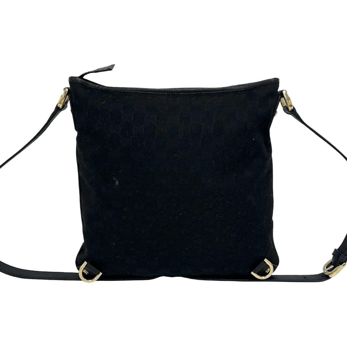Gucci Abbey GG Canvas Leather Shoulder Bag Pochette Crossbody Cross Black — view 3