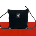 Gucci Abbey GG Canvas Leather Shoulder Bag Pochette Crossbody Cross Black