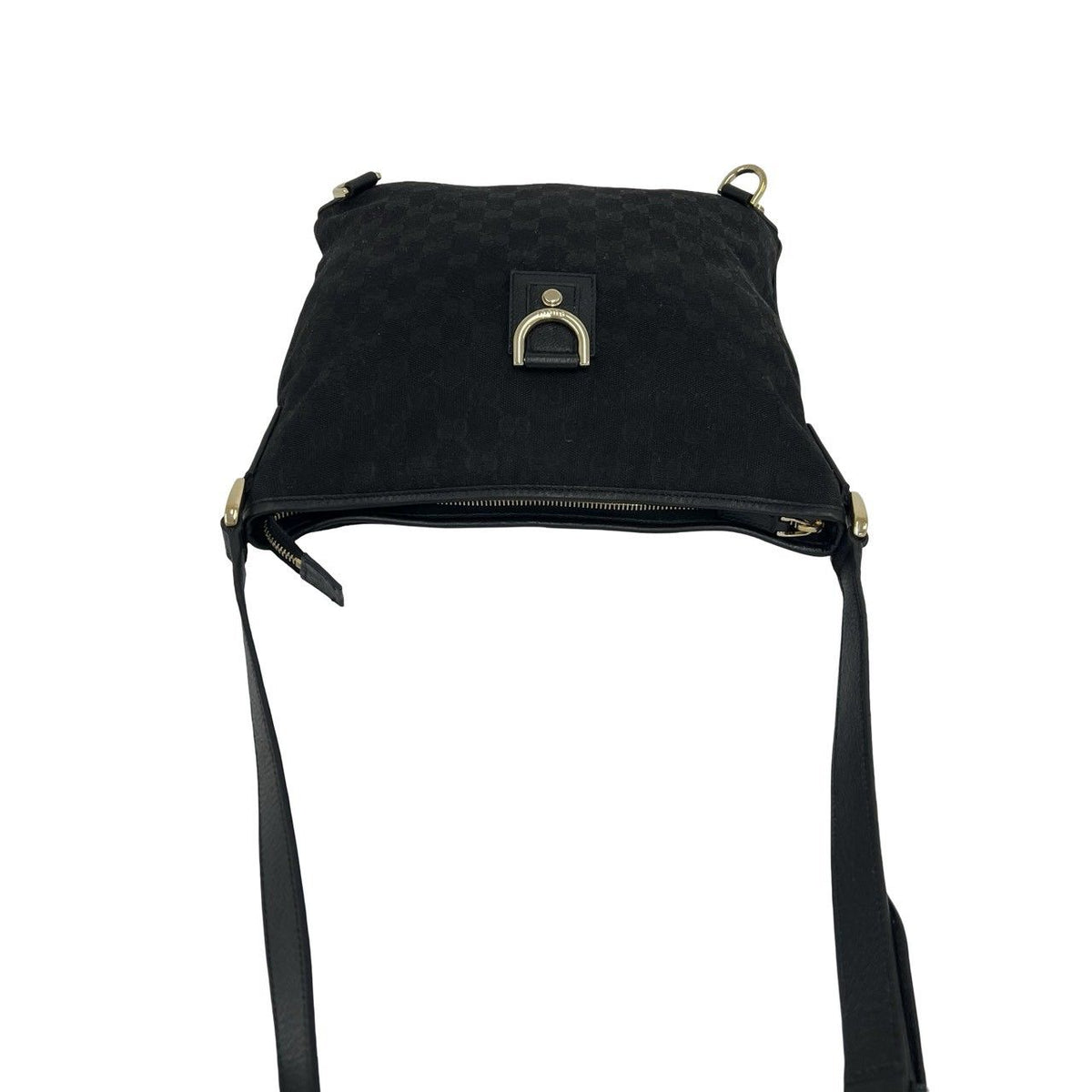 Gucci Abbey GG Canvas Leather Shoulder Bag Pochette Crossbody Cross Black — view 4