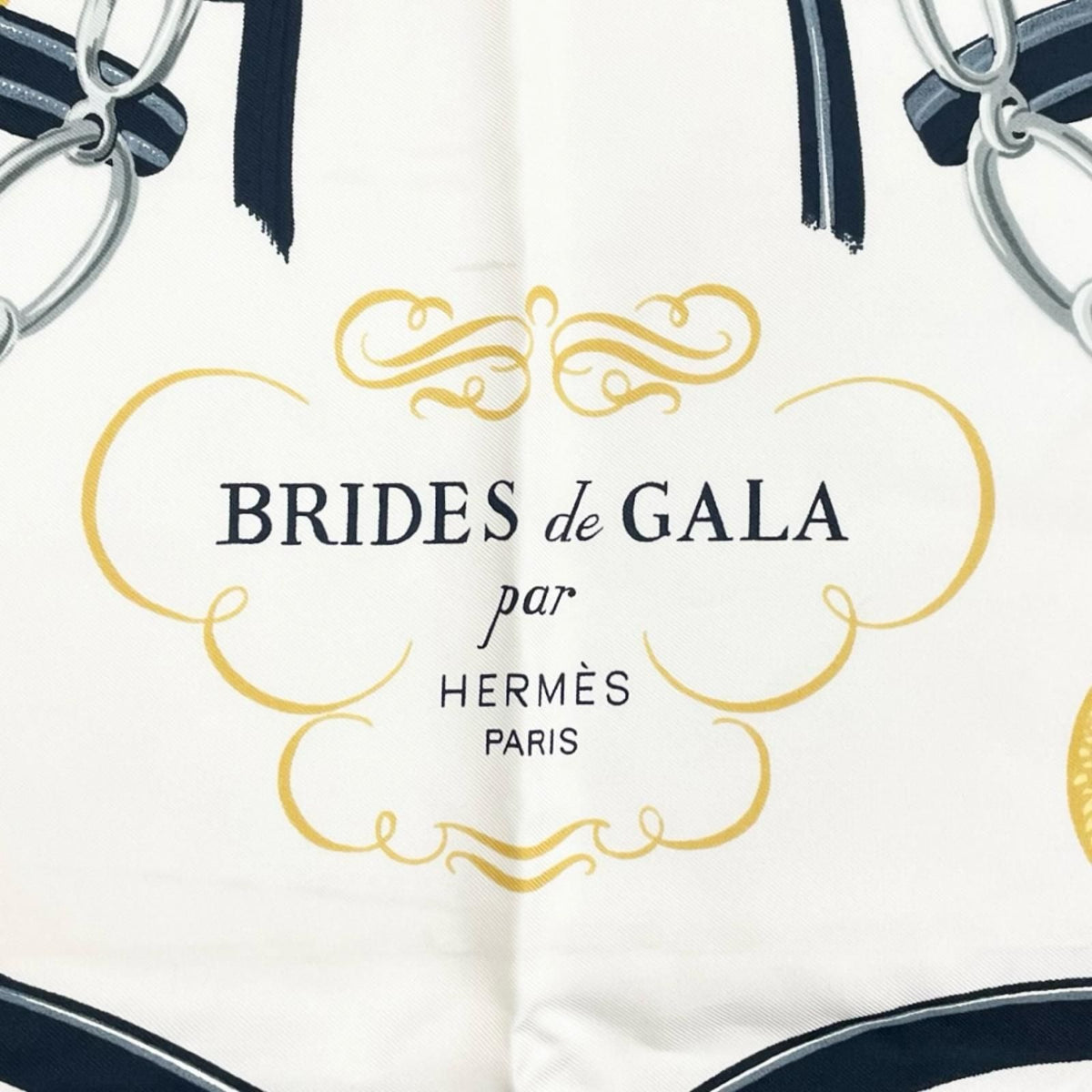 Hermes Carre 90 Brides de Gala Scarf Silk Black — view 7