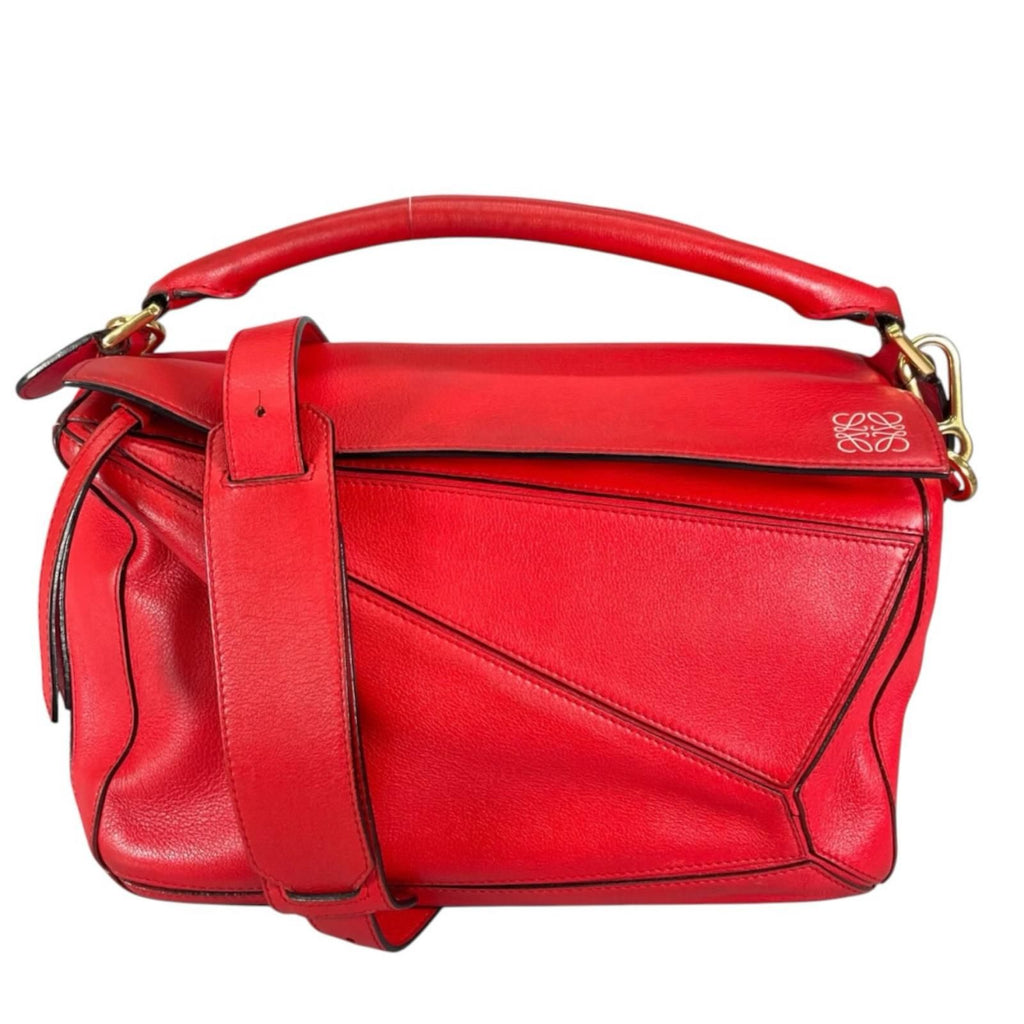 Loewe Puzzle Shoulder Bag Red Medium