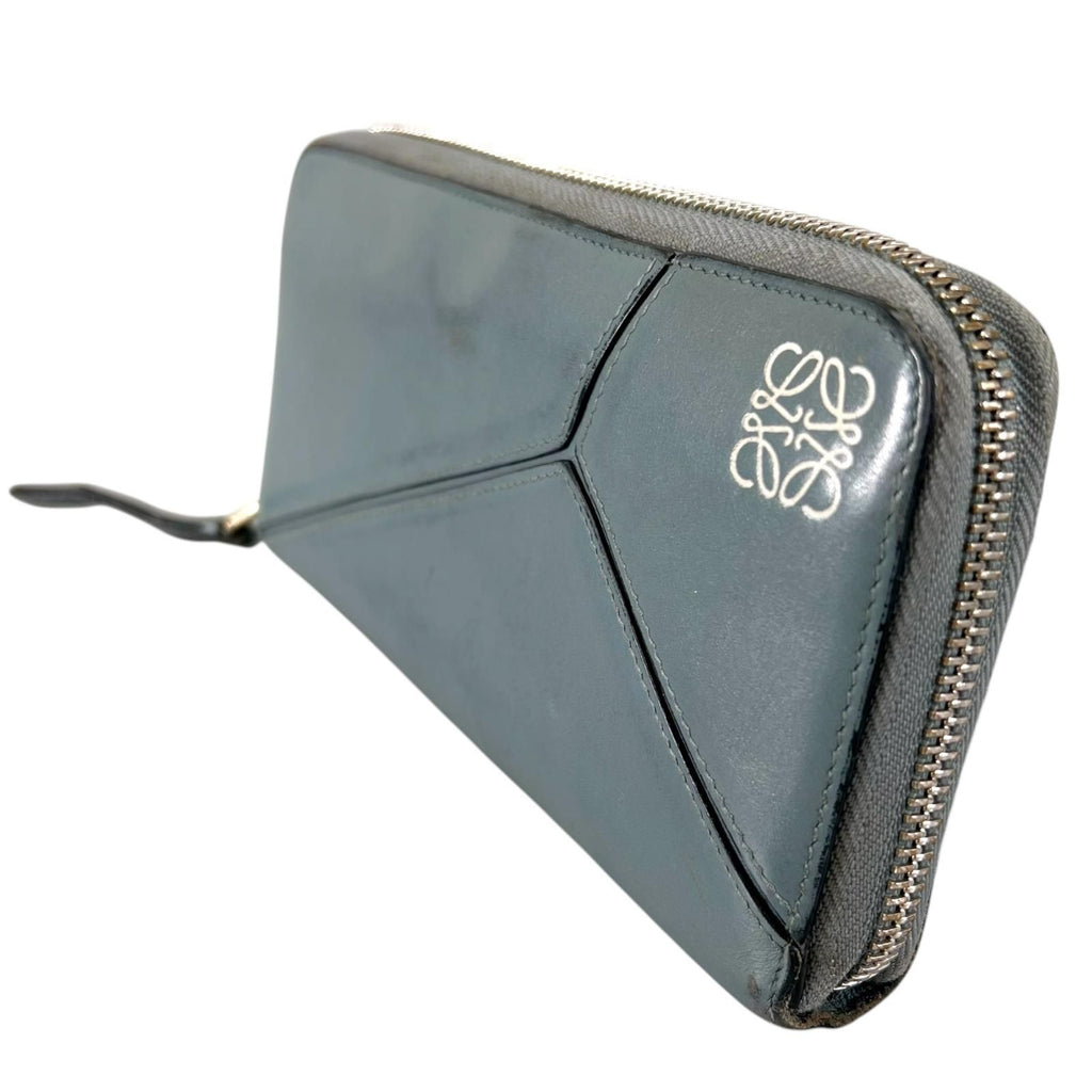Loewe Puzzle Anagram Wallet Calfskin Blue — view 2