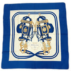 Hermes Carre 90 Bridesde Gala Scarf Silk Blue