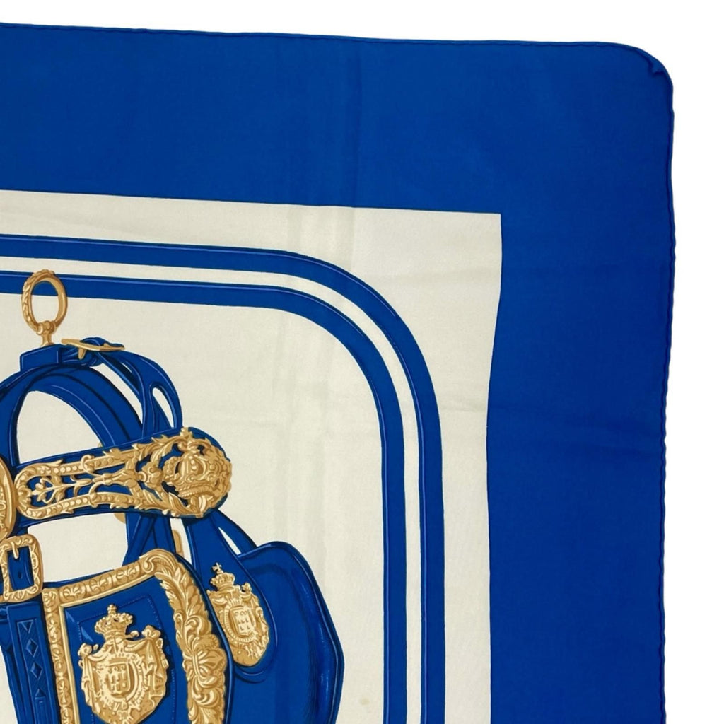 Hermes Carre 90 Bridesde Gala Scarf Silk Blue — view 4
