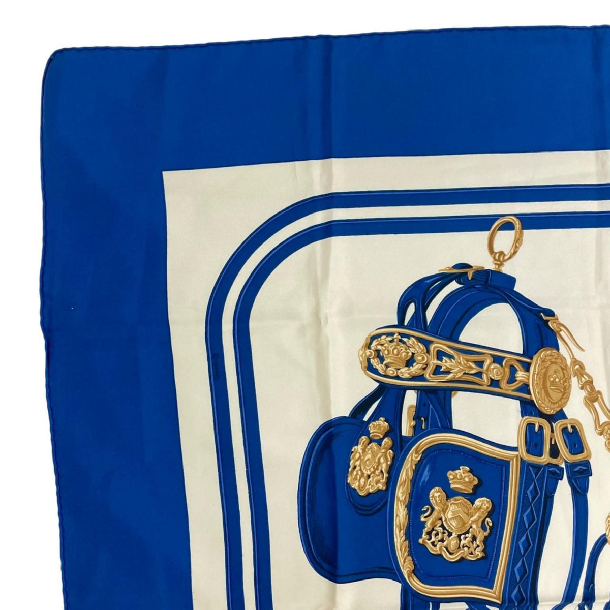 Hermes Carre 90 Bridesde Gala Scarf Silk Blue — view 3