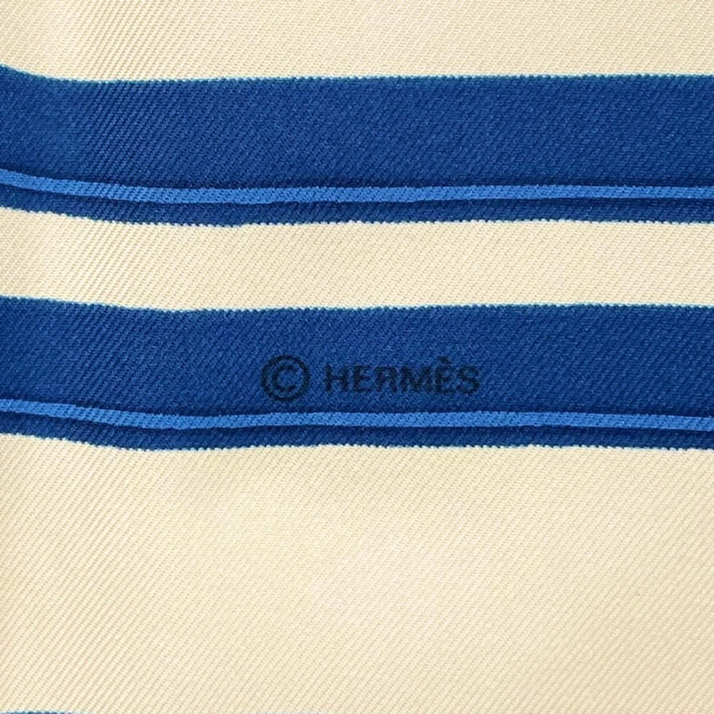 Hermes Carre 90 Bridesde Gala Scarf Silk Blue — view 8