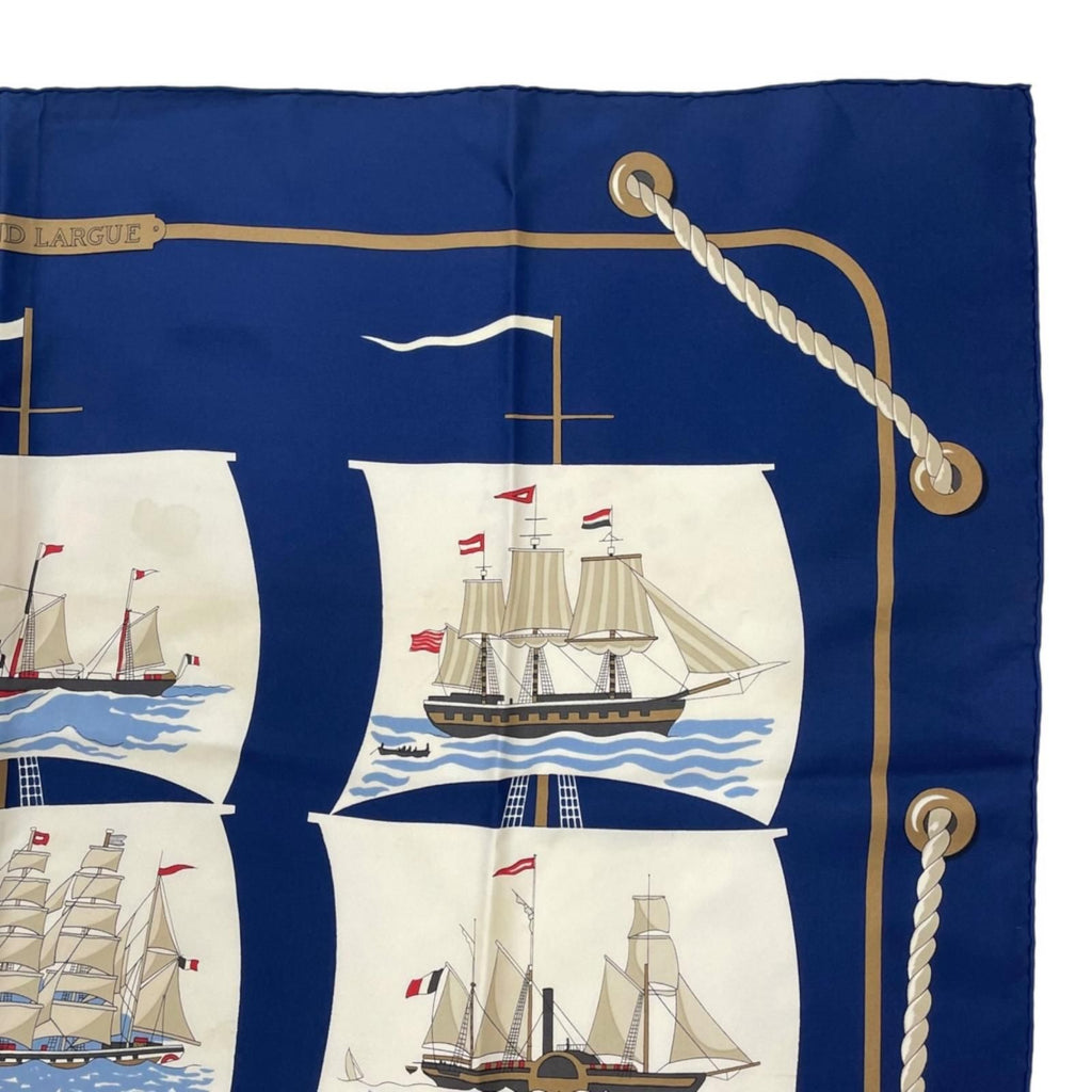 Hermes Carre 90 Grand Large Scarf Silk Blue — view 4