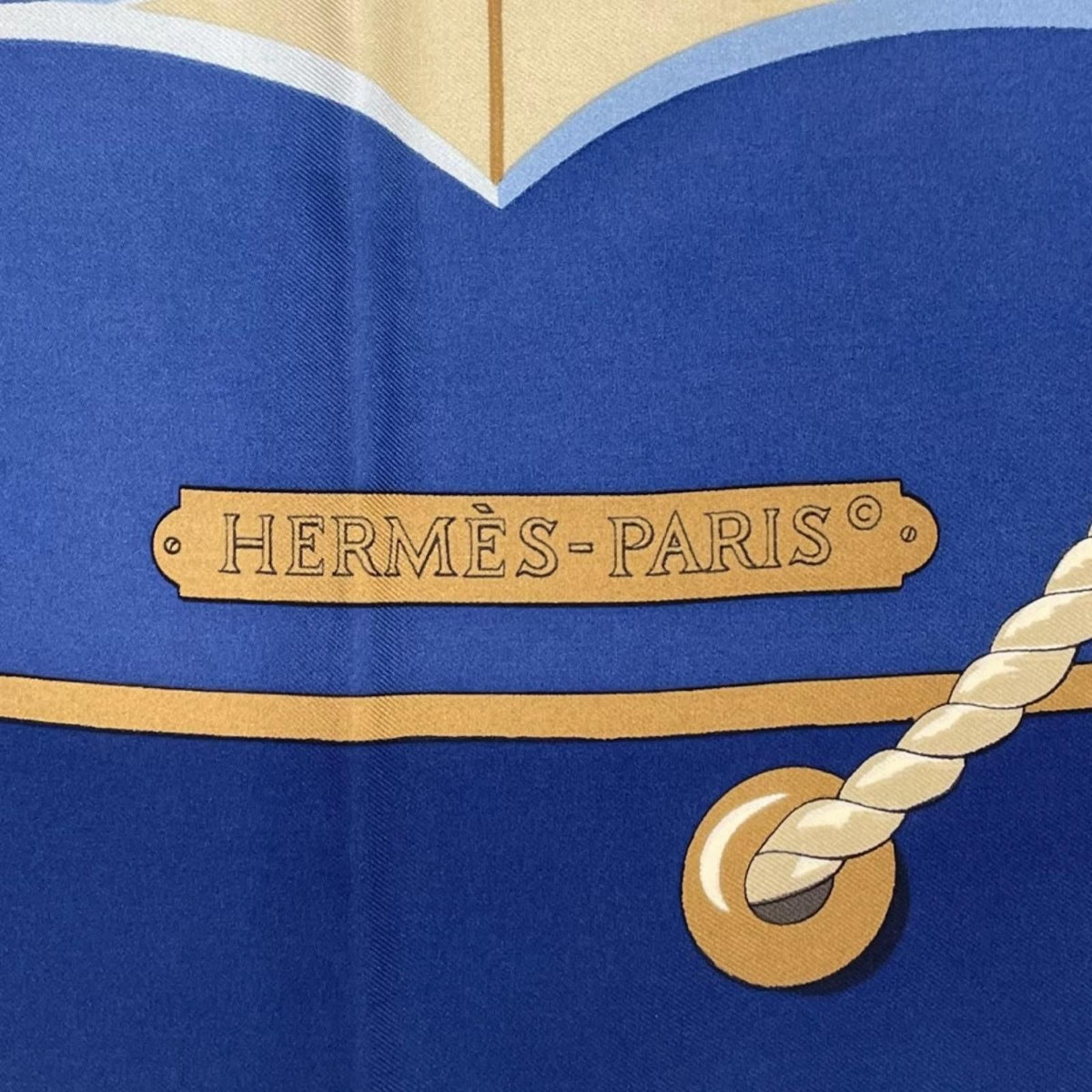 Hermes Carre 90 Grand Large Scarf Silk Blue — view 7