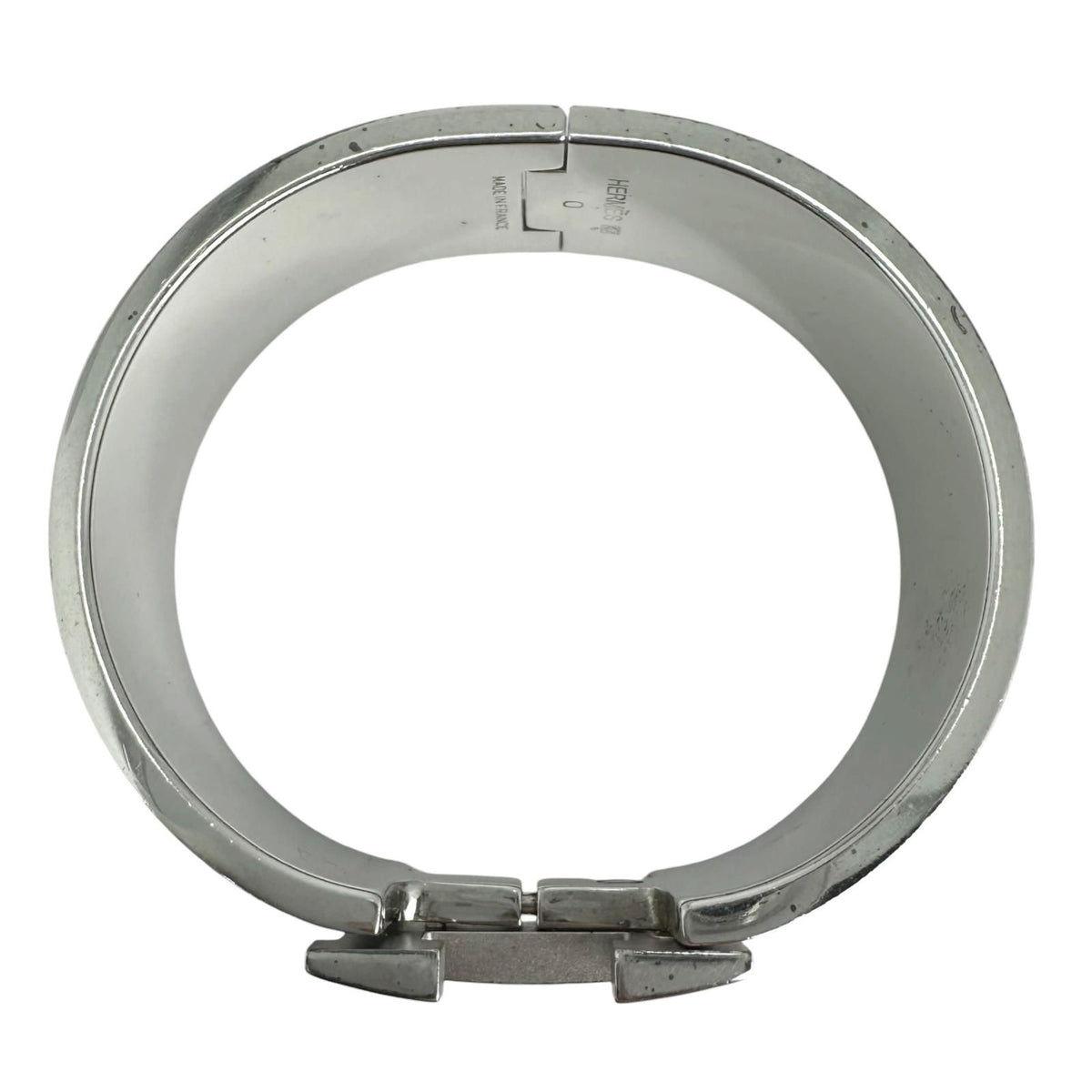 Hermes Clic Clac H Bangle Enamel Metal Orange Bracelet — view 2