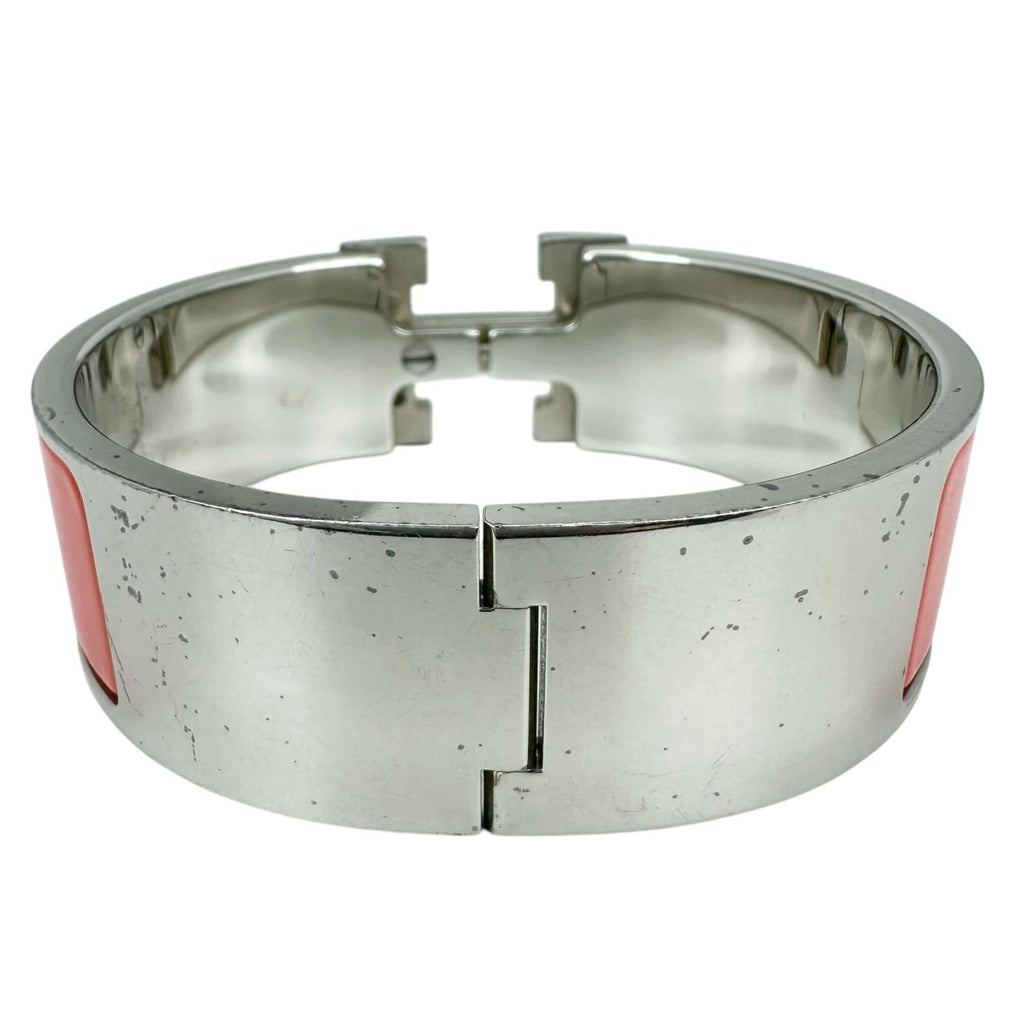 Hermes Clic Clac H Bangle Enamel Metal Orange Bracelet — view 3