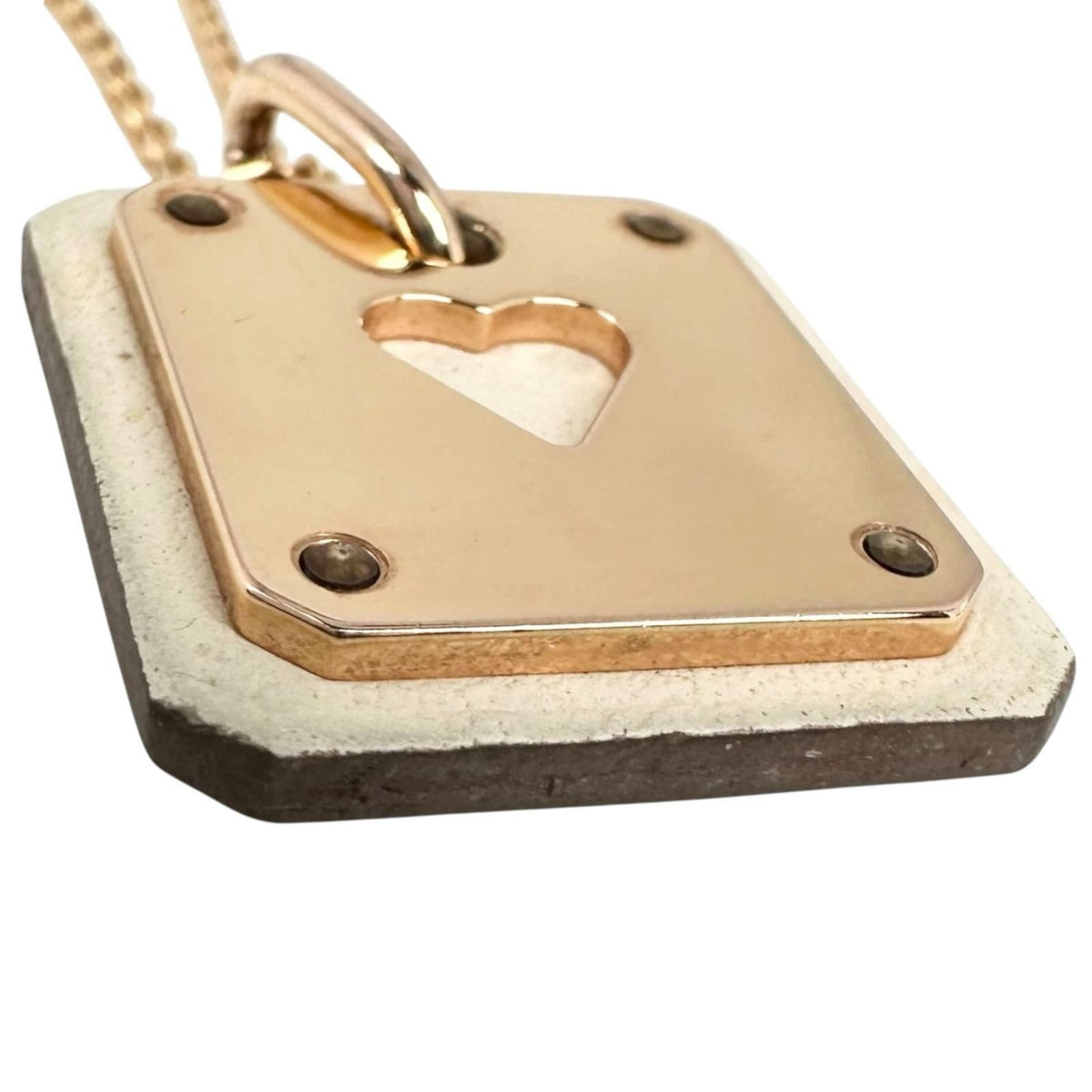 Hermes As de Coeur Ace of Heart Necklace Calf Gold — view 6