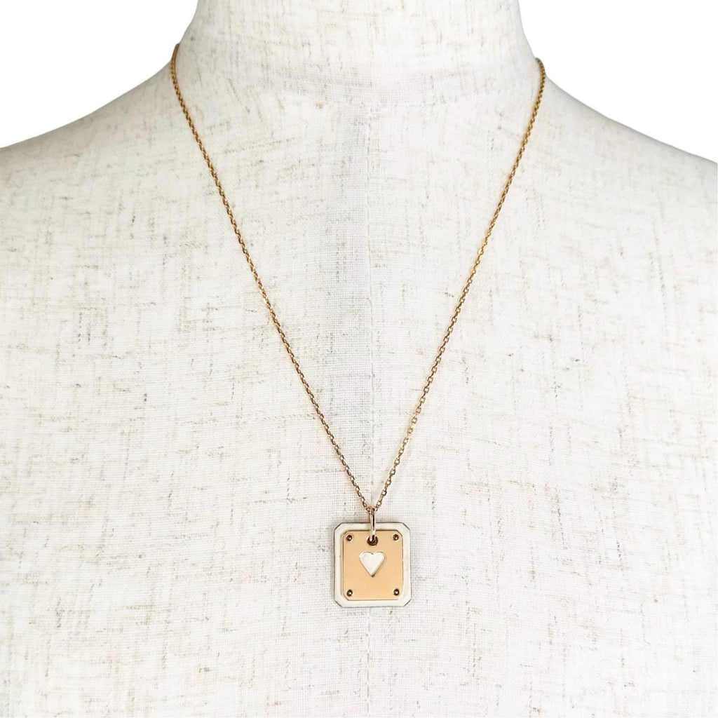 Hermes As de Coeur Ace of Heart Necklace Calf Gold — view 3
