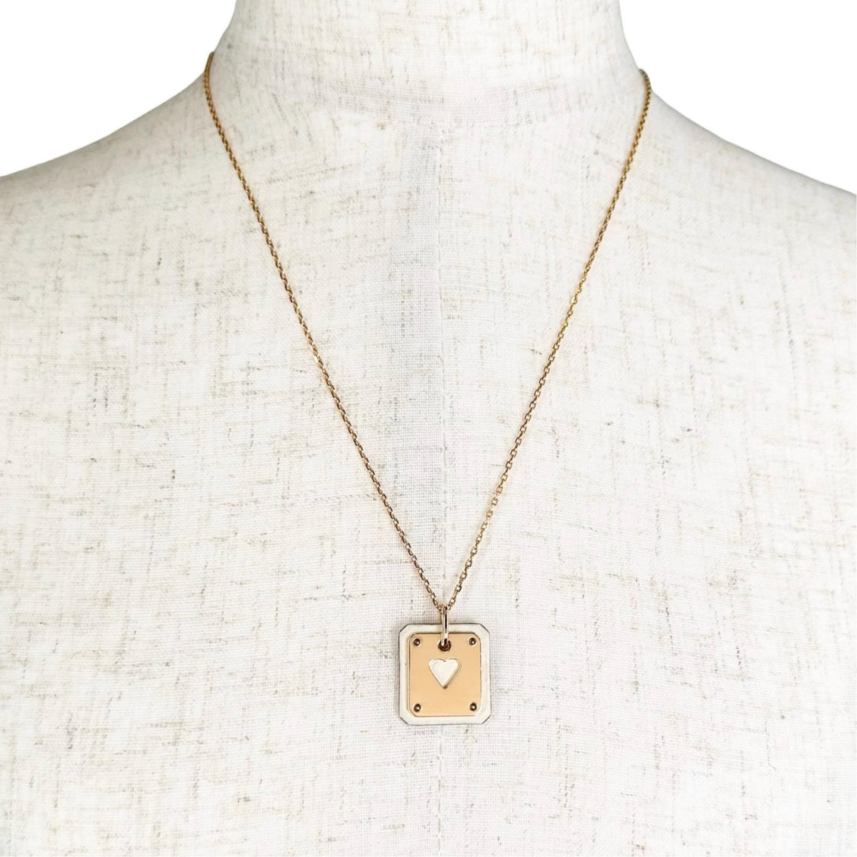 Hermes As de Coeur Ace of Heart Necklace Calf Gold — view 3