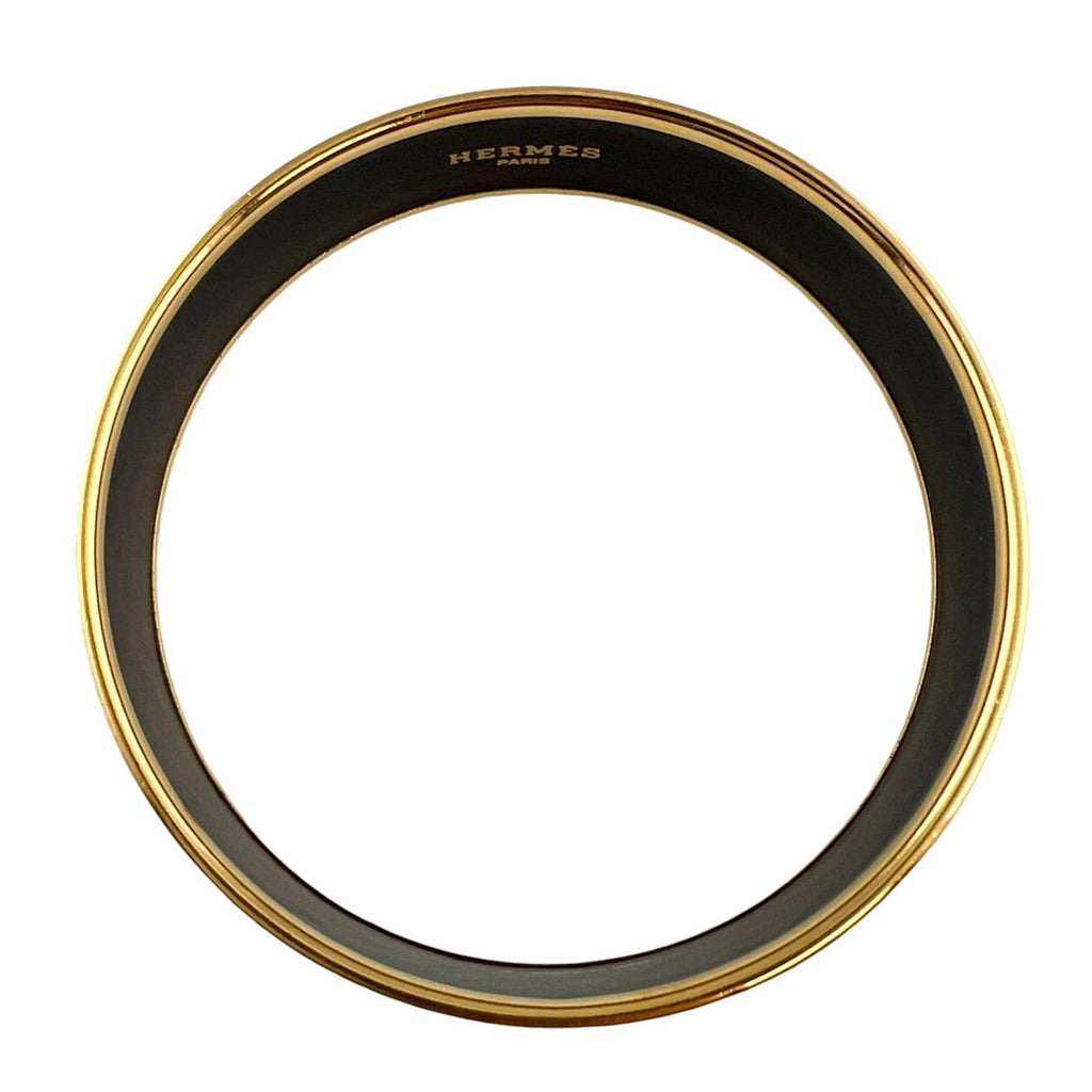 Hermes Enamel GM Bangle Green Bracelet — view 2