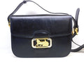 Celine Vintage Bag Shoulder Leather Black Carriage