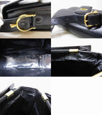 Celine Vintage Bag Shoulder Leather Black Carriage — view 6