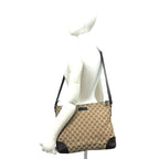 Gucci GG Pattern Logo Canvas Leather Shoulder Bag Cross Brown — view 2