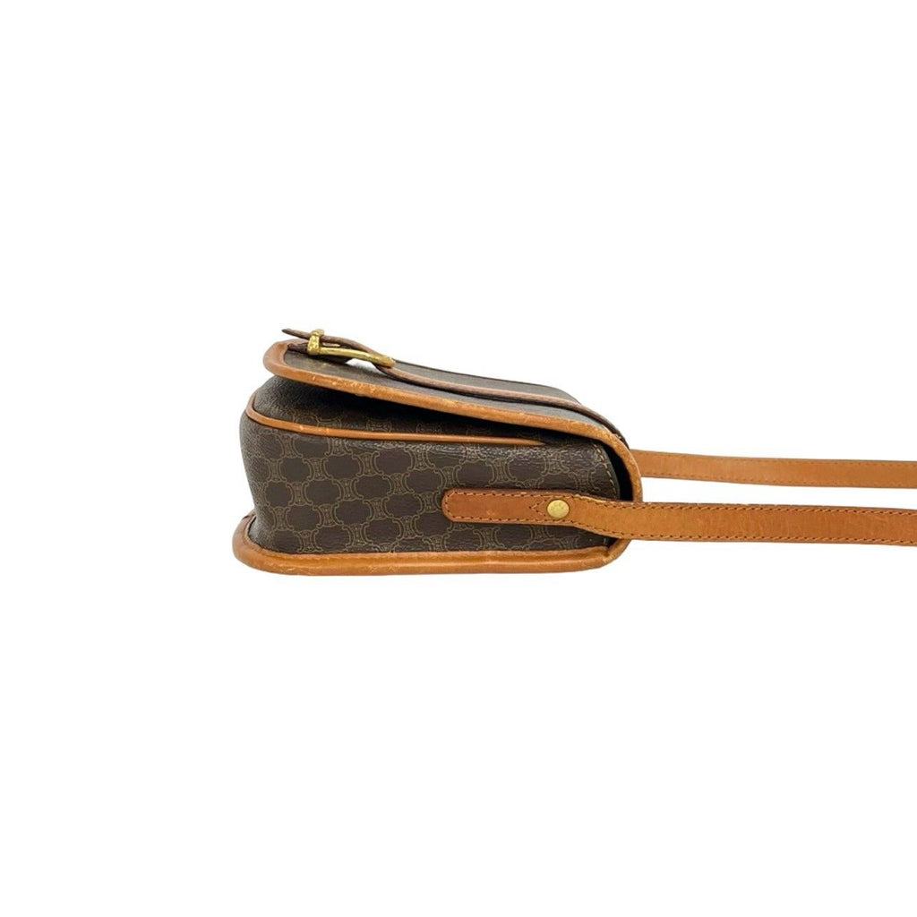Celine Vintage Macadam Blason Pattern Leather Shoulder Bag Pochette Crossbody — view 6