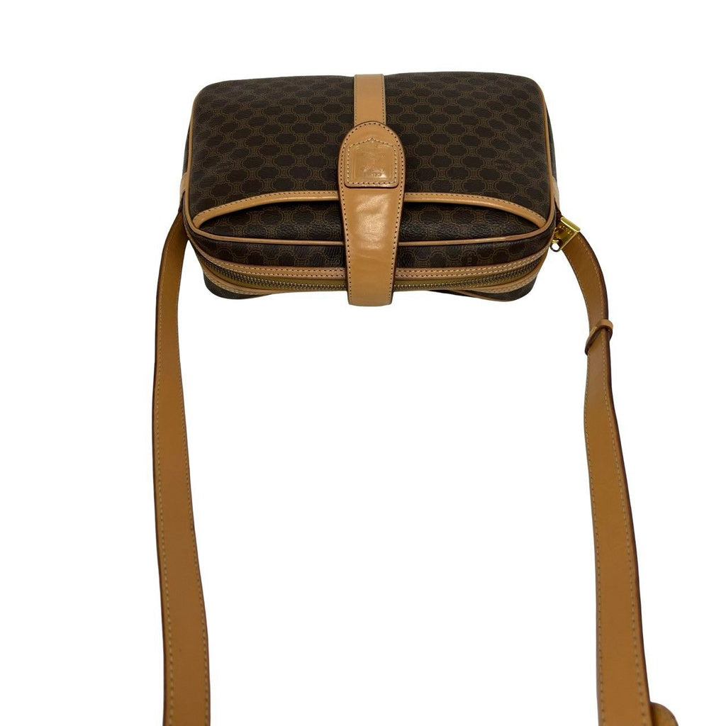 Celine Vintage Macadam Blason Pattern Triomphe Leather Shoulder Bag Pochette — view 4