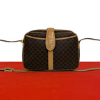 Celine Vintage Macadam Blason Pattern Triomphe Leather Shoulder Bag Pochette