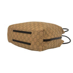 Gucci GG Pattern Logo Canvas Leather Tote Shoulder Bag Beige Brown — view 8