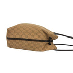 Gucci GG Pattern Logo Canvas Leather Tote Shoulder Bag Beige Brown — view 6