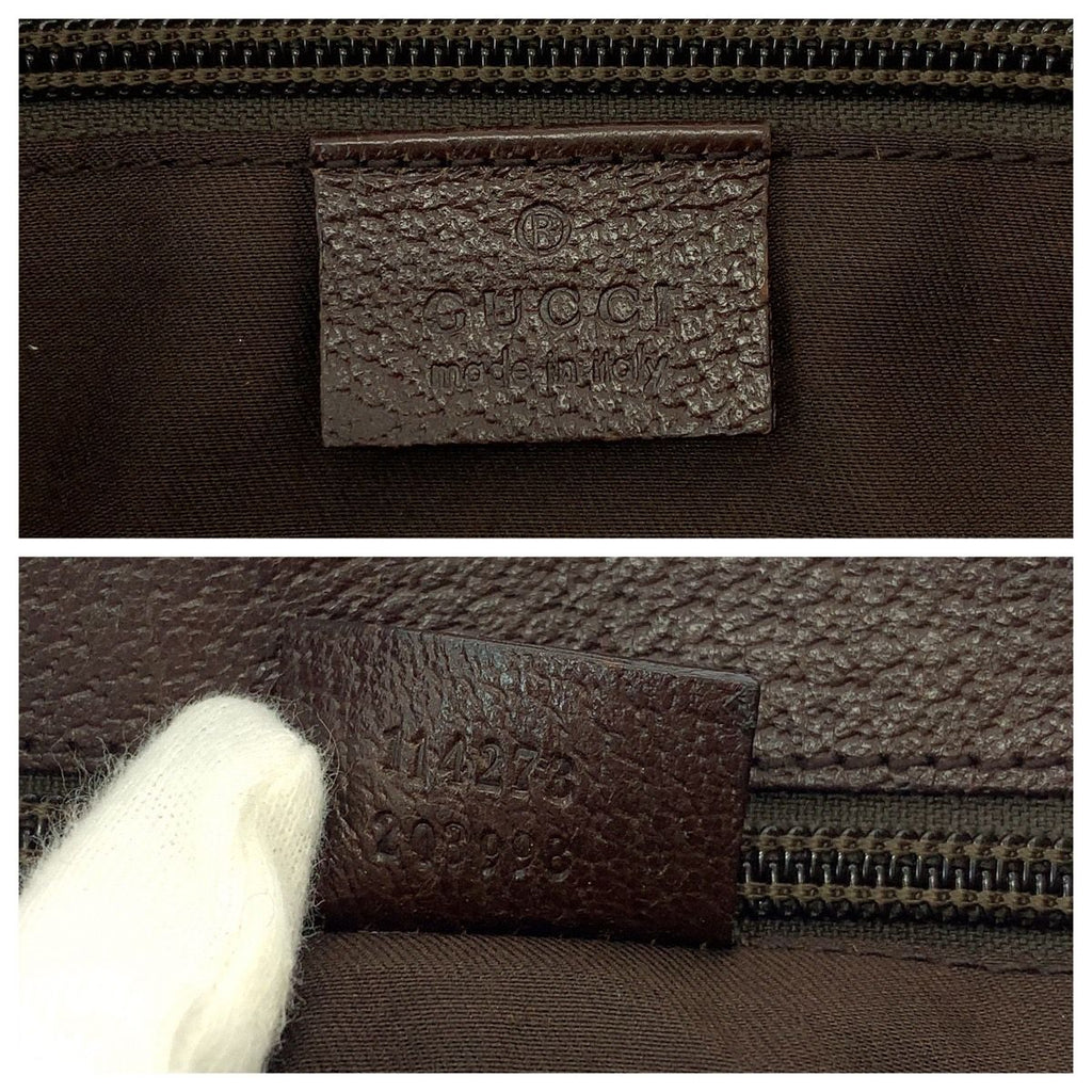 Gucci Brown Beige Silver GG Canvas Shoulder Bag — view 3