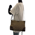 Gucci Brown Beige Silver GG Canvas Shoulder Bag — view 7
