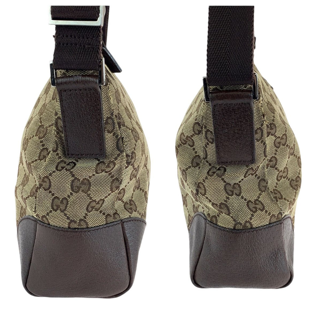 Gucci Brown Beige Silver GG Canvas Shoulder Bag — view 8