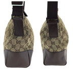 Gucci Brown Beige Silver GG Canvas Shoulder Bag — view 8