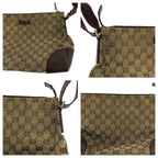 Gucci Brown Beige Silver GG Canvas Shoulder Bag — view 5