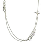 Hermes Chaine D'ancre Alea Long Necklace Silver