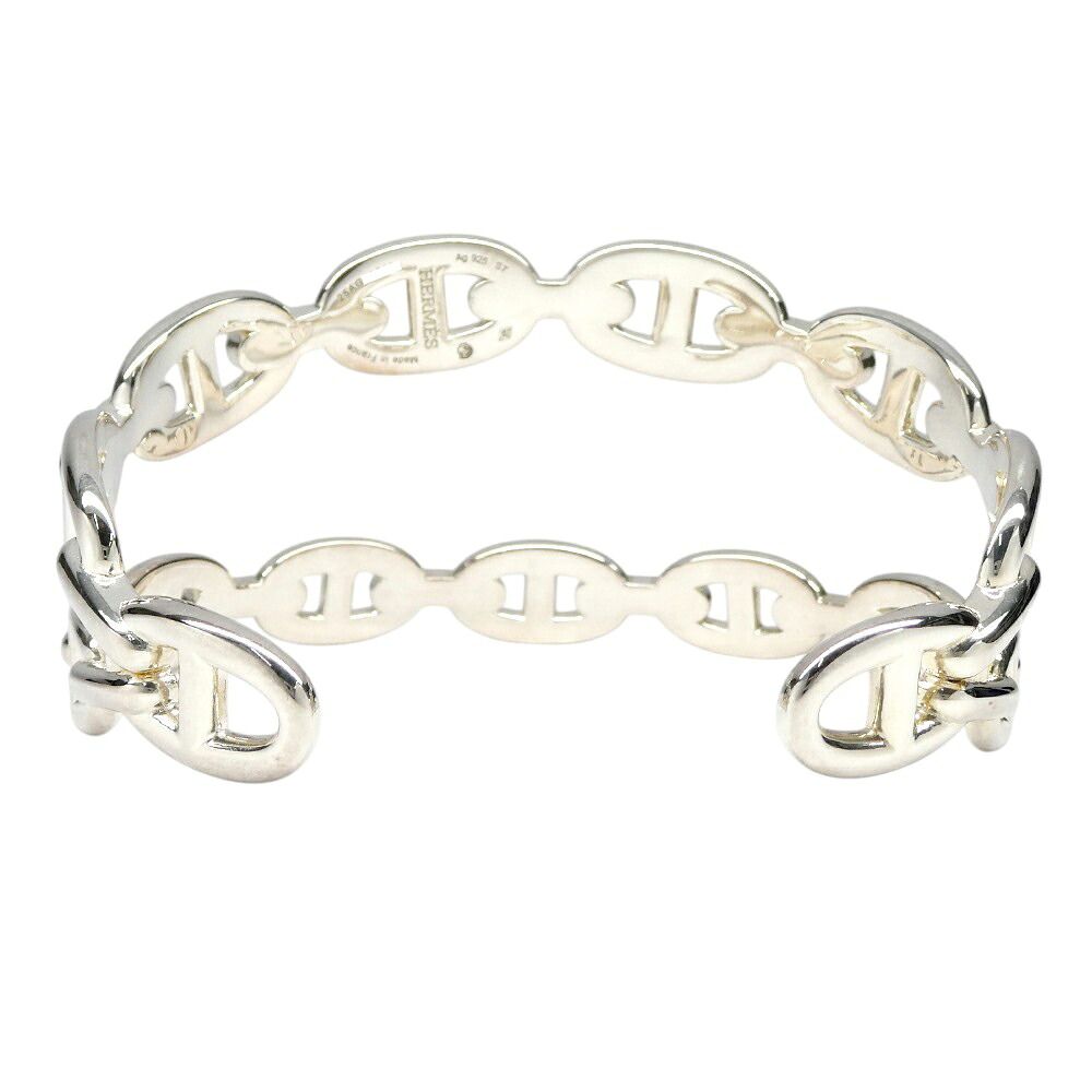 Hermes Bracelet Chaine D'ancre Enchainee Double Bangle S Silver — view 2