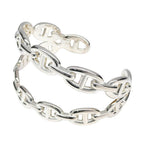 Hermes Bracelet Chaine D'ancre Enchainee Double Bangle S Silver — view 3